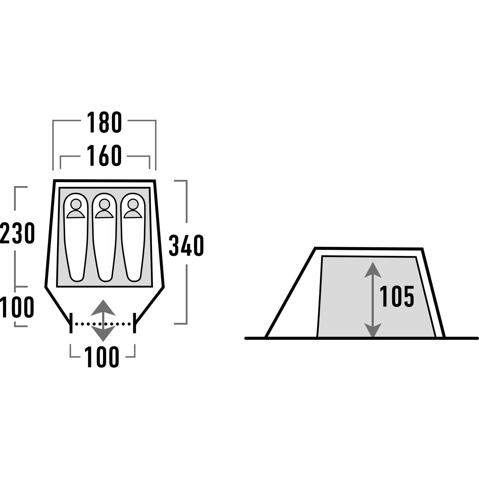 HIGH PEAK Kite 3 LW - Tunnel-Zelt – Bild 3