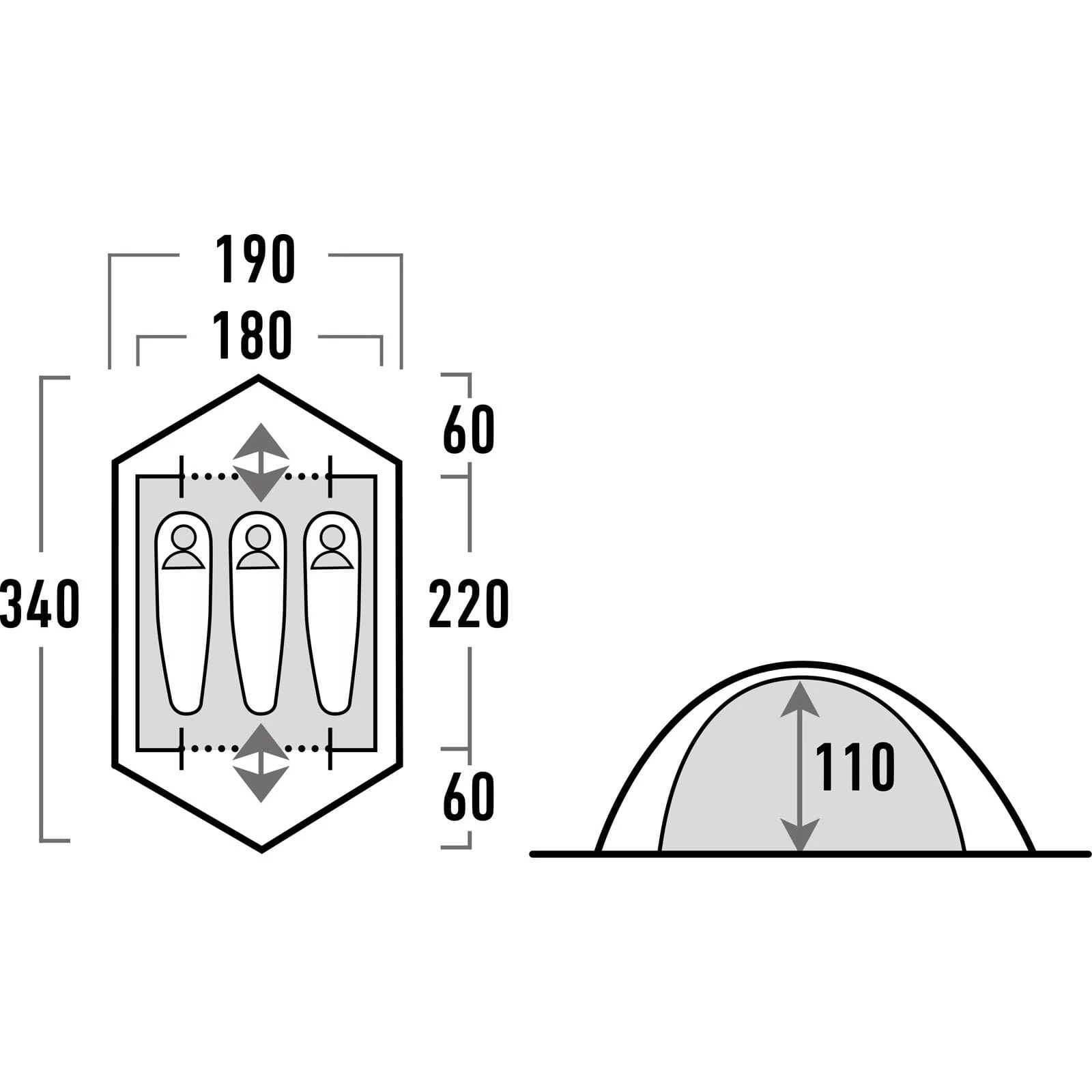 HIGH PEAK Woodpeckers 3 LW - Kuppelzelt – Bild 3